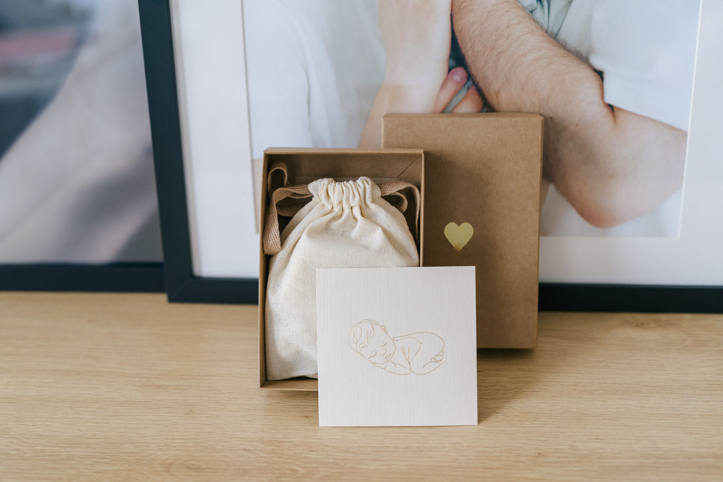 Baby Announcement Box to Husband: Crochet Booties and Greeting Card