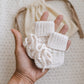 Baby Announcement Box to Husband: Crochet Booties and Greeting Card