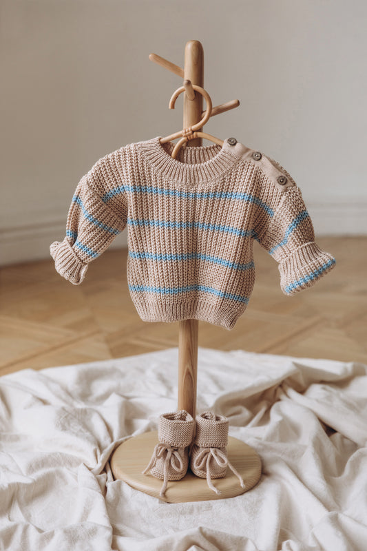 Newborn knit outfit - baby chunky sweater
