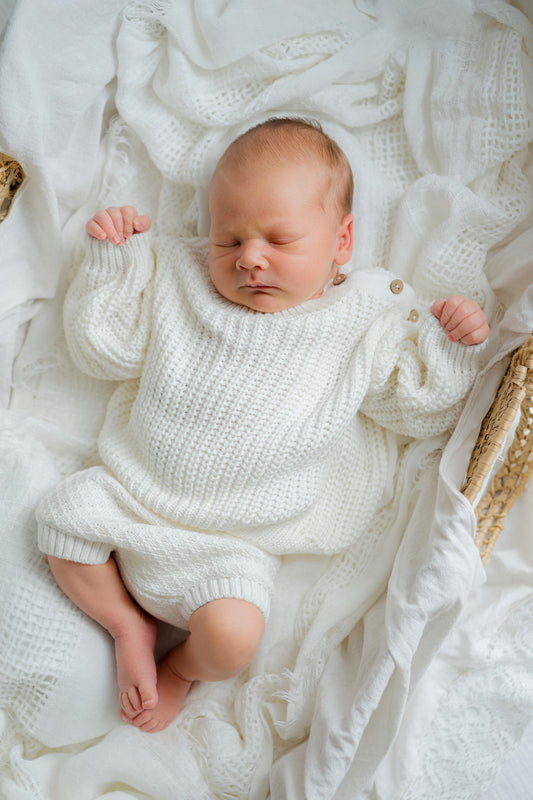 Newborn Coming Home Outfit | Knit Sweater and Bloomers