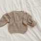 Newborn sweater in dark beige with buttons