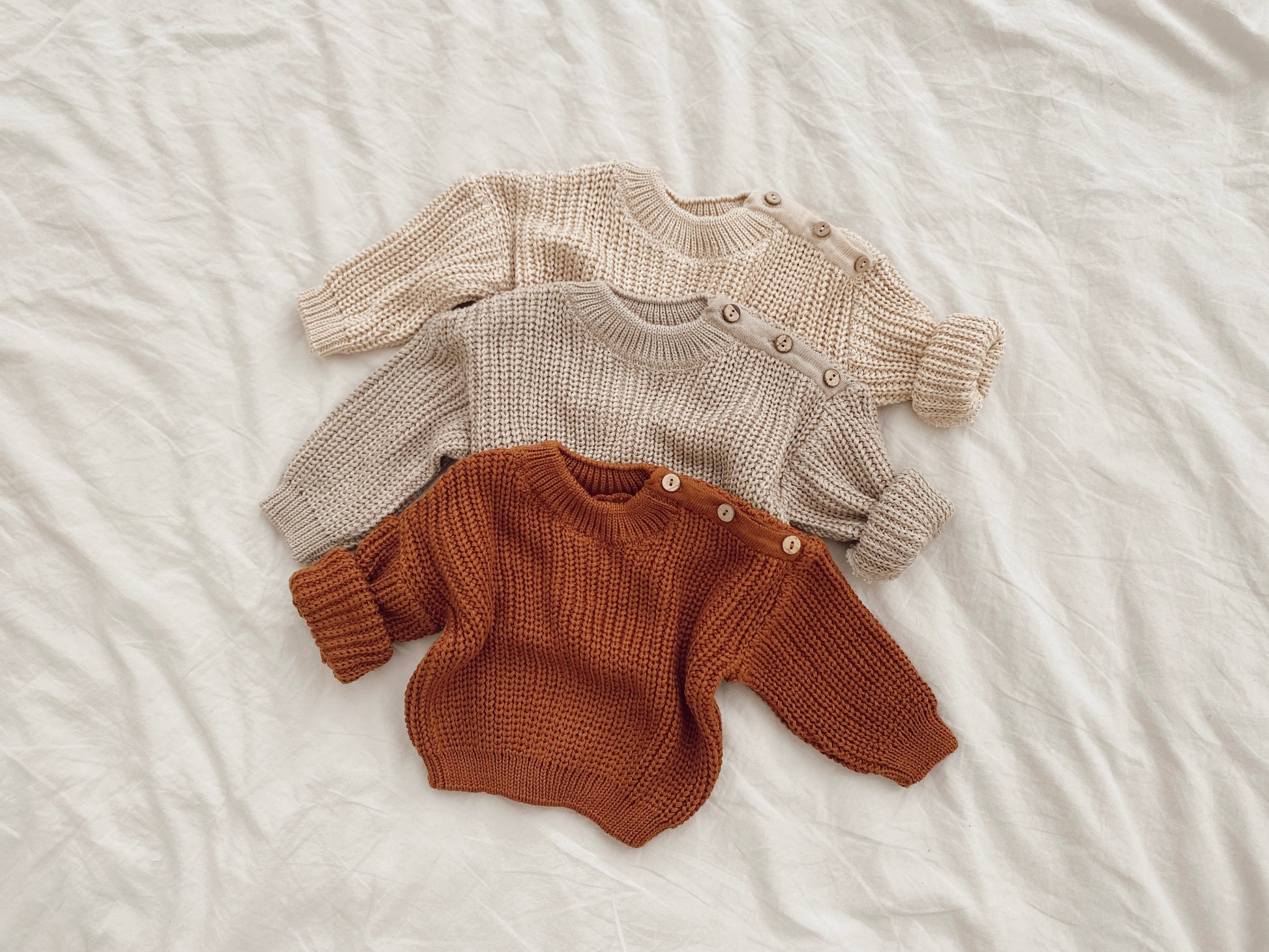 Newborn Chunky Knit Sweater With Buttons
