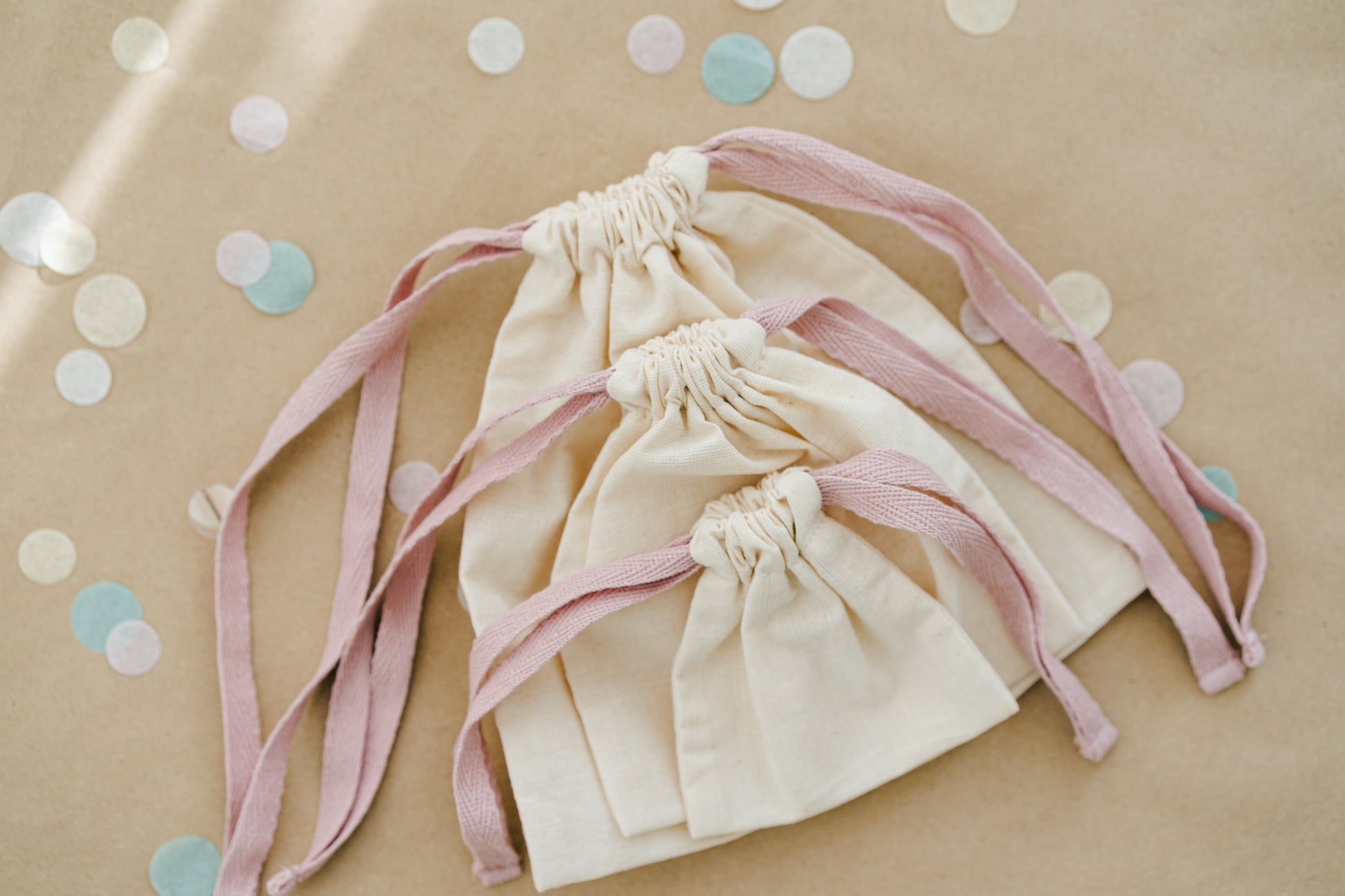 Baby's Clothing Bags with Pink Drawstrings