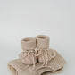 Newborn Take Me Home Outfit: Crochet Booties, Knit Bloomers and Oversized Chunky Sweater with Buttons on the Shoulder