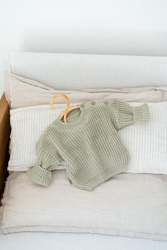 Baby Oversized Knit Sweater in green
