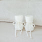 Newborn Knit Set Outfit | Chunky Sweater, Knit Bloomers and Booties in white